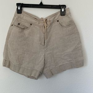 J. JILL 100% Linen 4.5” shorts with drawstring SIZE 4 color cream
